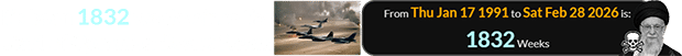 It’s been 1832 weeks since the start of Operation Desert Storm: