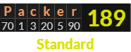 "Packer" = 189 (Standard)