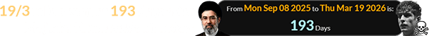 19/3 falls a span of 193 days after Mojtaba Khamenei’s birthday: