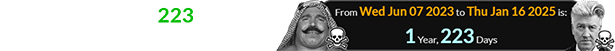 Lynch’s death was 223 days after the anniversary of the Iron Sheik’s: