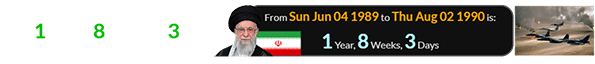Ali was Supreme Leader for 1 year, 8 weeks, 3 days when the Gulf War began: