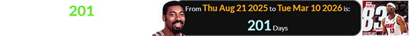 It happened 201 days after Chamberlain’s birthday: