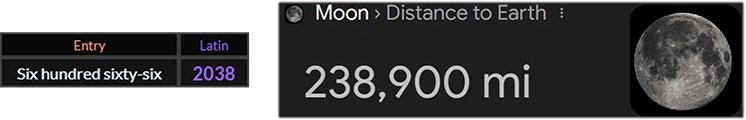 "Six hundred sixty six" = 2038 (Latin)