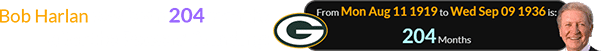 Bob Harlan was born 204 months after the Packers’ founding: