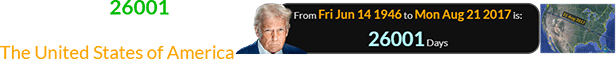 Trump was 26001 days old for the first Eclipse of over The United States of America: