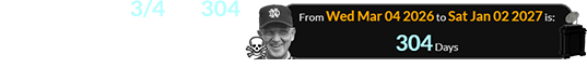 Lou’s death on 3/4 fell 304 days before the date of his National Championship: