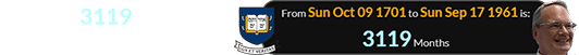 Yale was 3119 months old when Cornette was born: