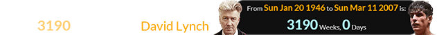 The lynched wrestler was born exactly 3190 weeks after David Lynch: