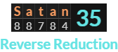 "Satan" = 35 (Reverse Reduction)