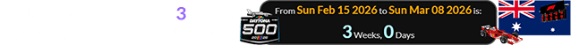 The Daytona 500 was 3 weeks before the start of the F1 season: