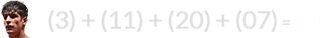 (3) + (11) + (20) + (07) = 41