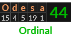 "Odesa" = 44 (Ordinal)