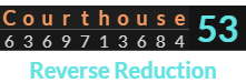 "Courthouse" = 53 (Reverse Reduction)