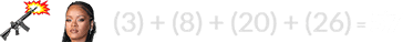 (3) + (8) + (20) + (26) = 57