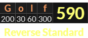 "Golf" = 590 (Reverse Standard)