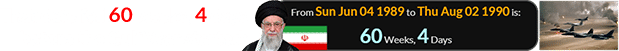 That date fell 60 weeks, 4 days before the Gulf War started: