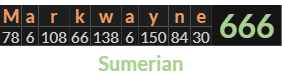 "Markwayne" = 666 (Sumerian)