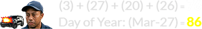 (3) + (27) + (20) + (26) = 76