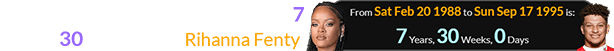 Mahomes was born a span of exactly 7 years, 30 weeks after Rihanna Fenty: