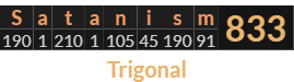 "Satanism" = 833 (Trigonal)