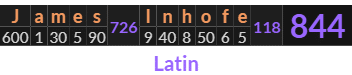 "James Inhofe" = 844 (Latin)