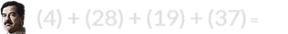 (4) + (28) + (19) + (37) = 88