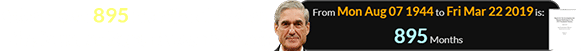 Robert was 895 months old when the Mueller Report was finished: