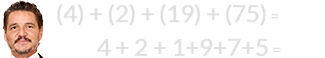 (4) + (2) + (19) + (75) = 100