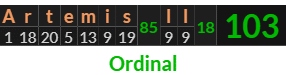 "Artemis II" = 103 (Ordinal)