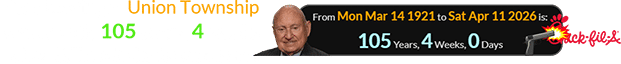 The shooting in Union Township was exactly 105 years, 4 weeks after S. Truett Cathy was born: