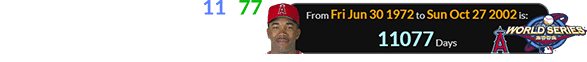 Garret Anderson was 11077 days old when he helped lead the Angels to their World Series win: