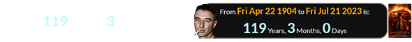 Oppenheimer came out a span of exactly 119 years, 3 months after its titular character was born:
