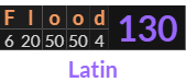 "Flood" = 130 (Latin)