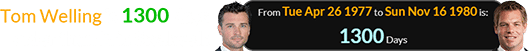 Tom Welling is 1300 days older than Eric Swalwell: