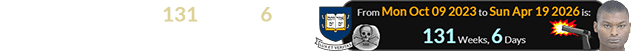 The shooting was 131 weeks, 6 days after Yale’s ‘Skull & Bones’ anniversary: