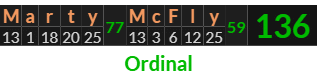 "Marty McFly" = 136 (Ordinal)