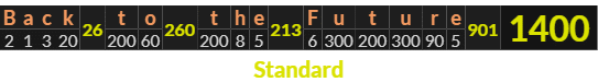 "Back to the Future" = 1400 (Standard)