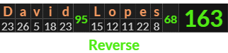 "David Lopes" = 163 (Reverse)