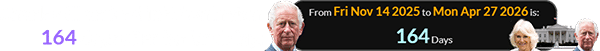 Charles III arrived in Washington 164 days after his birthday: