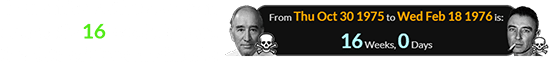 Murrah’s death was a span of exactly 16 weeks before the date of Oppenheimer’s: