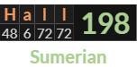 "Hall" = 198 (Sumerian)