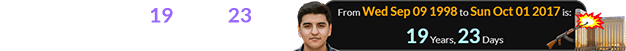 Julio was a span of 19 years, 23 days old for the Las Vegas shooting: