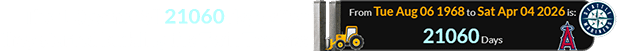 The 1-0 game fell 21060 days after they started building the Twin Towers: