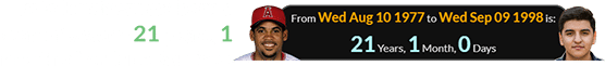 Julio Ramirez was born a span of exactly 21 years, 1 month after Julio Ramirez: