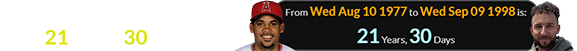 The two Julio Ramirezes were born 21 years, 30 days apart: