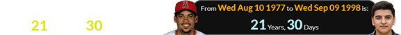 The two Julio Ramirezes were born 21 years, 30 days apart: