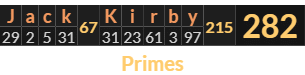 "Jack Kirby" = 282 (Primes)