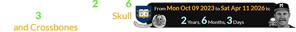 Saturday was a span of 2 years, 6 months, 3 days after Yale’s ‘Skull and Crossbones’ anniversary: