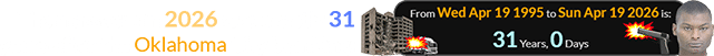 The massacre was exactly 31 years after the Oklahoma City bombing: