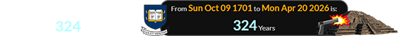 Yale University is currently 324 years old: